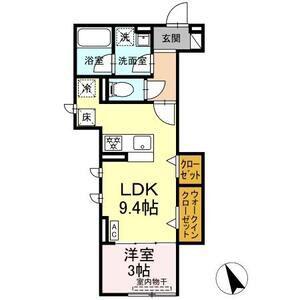 アリヴィオ(1LDK/1階)の間取り写真