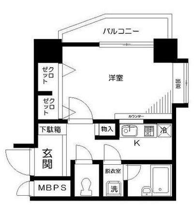 日神パレステージ三軒茶屋第2(1K/2階)の間取り写真