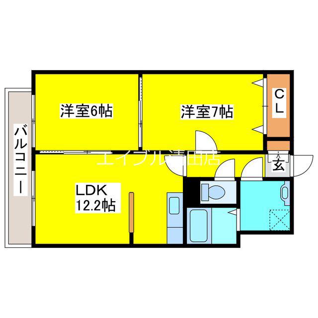 シャイニングライブII(2LDK/2階)の間取り写真