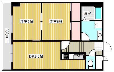 リシュ・ルーヴルST(2DK/1階)の間取り写真