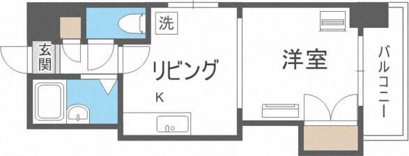 ハイツ南3条(1DK/7階)の間取り写真