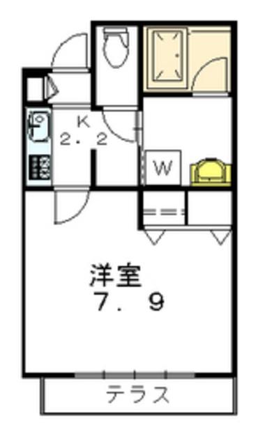 メープルコート(1K/1階)の間取り写真