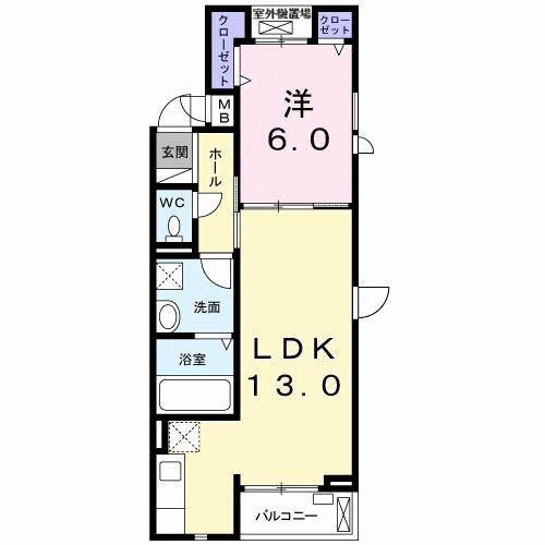 セレーノ元総社(1LDK/3階)の間取り写真