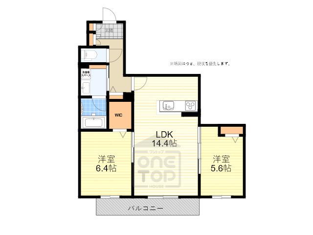 ＪＲ東海道本線 千里丘駅 徒歩8分 2階建 築6年(2LDK/1階)の間取り写真