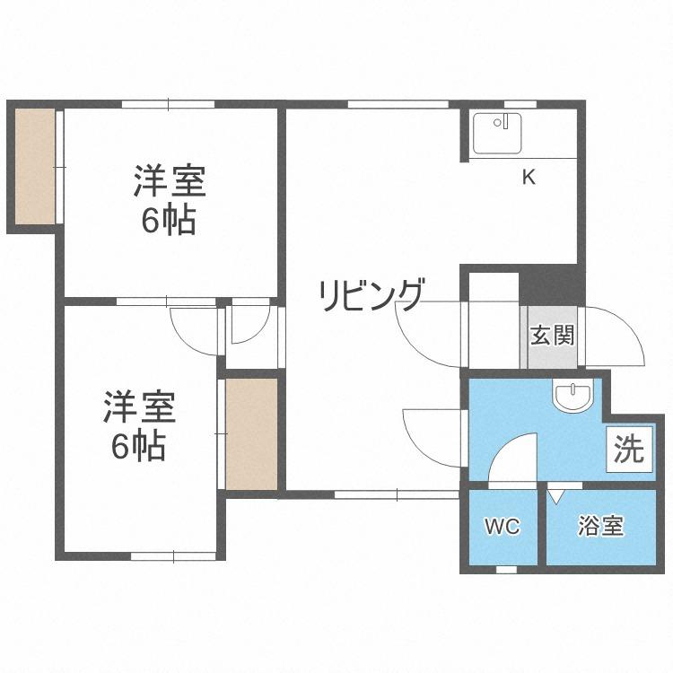 第10大慶ビル(2DK/1階)の間取り写真