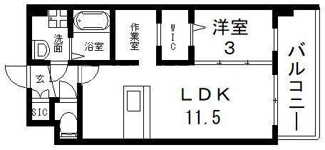 KAUNIS LATVA (1LDK/9階)の間取り写真