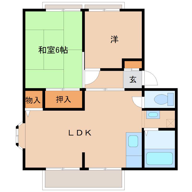 ドエルヒロ武庫之荘(2LDK/1階)の間取り写真