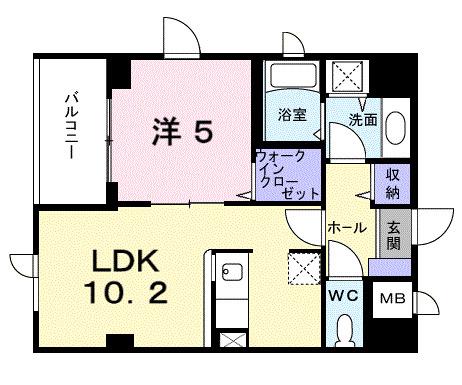 ボガータ(1LDK/1階)の間取り写真
