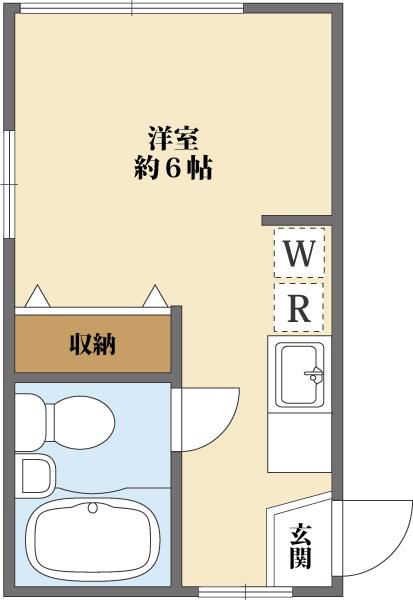高戸ハイツ(ワンルーム/1階)の間取り写真