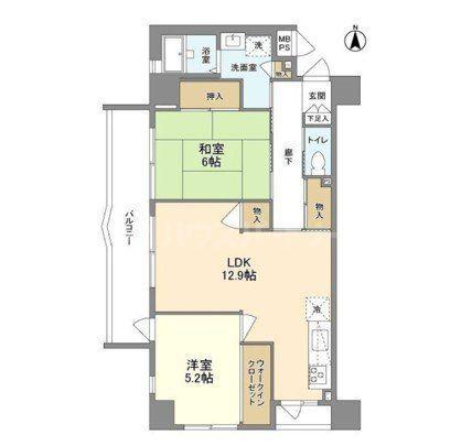 ソシエ北大塚(2LDK/8階)の間取り写真