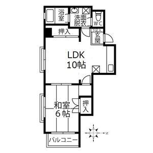 オクダビル(1LDK/5階)の間取り写真
