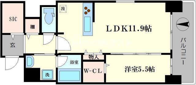 ステラ桜川(1LDK/7階)の間取り写真