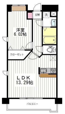 グレイスII(1LDK/4階)の間取り写真