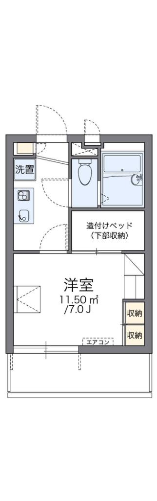 レオパレス大園I(1K/3階)の間取り写真