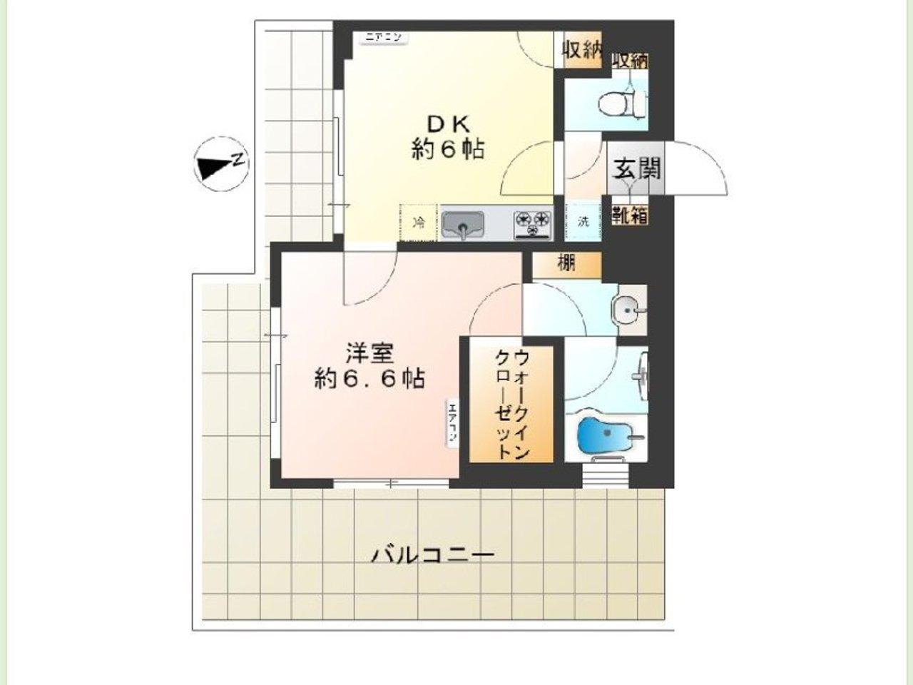 ウィンクルム野方(1DK/3階)の間取り写真