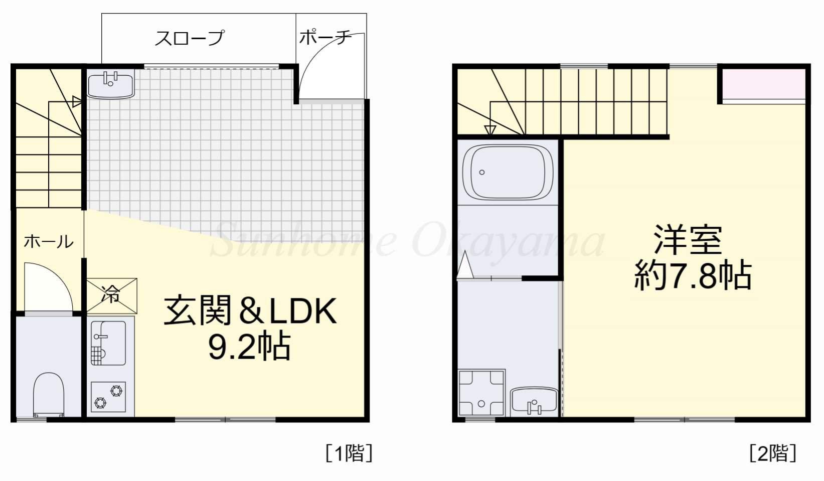 HIGASHIUNE BASE(1LDK/1階)の間取り写真