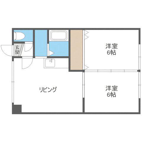 ドゥエルM(2LDK/2階)の間取り写真
