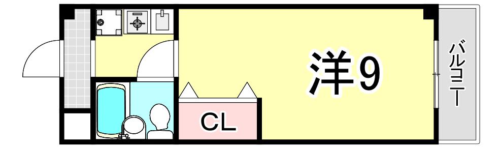マブランシェット弦月(ワンルーム/3階)の間取り写真