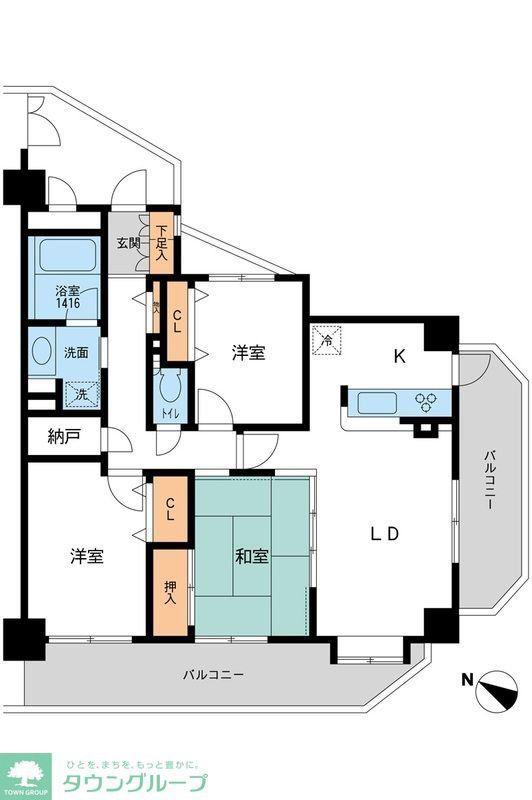 グラディート久米川(3LDK/6階)の間取り写真