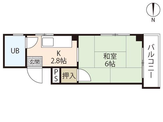 タウニー城北(ワンルーム/3階)の間取り写真