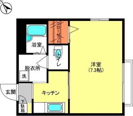 ラ ロワールアベ(1K/1階)の間取り写真