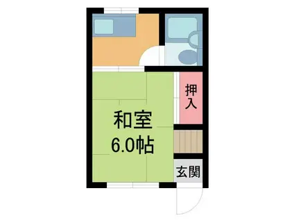 笠屋ハイツ(1K/2階)の間取り写真
