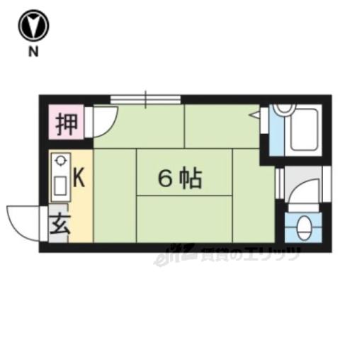 大文字ハイツ(ワンルーム/1階)の間取り写真