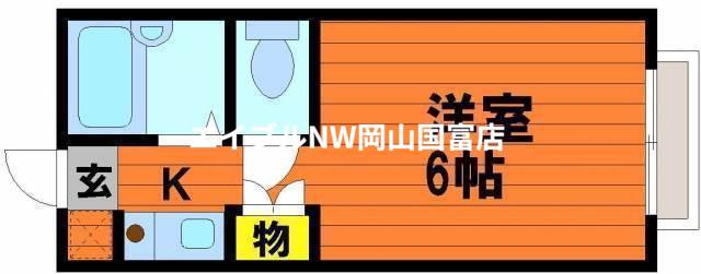 ビューハウス平井(1K/2階)の間取り写真