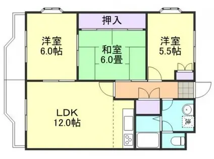 ニューマリッチ有楽 I(3LDK/3階)の間取り写真