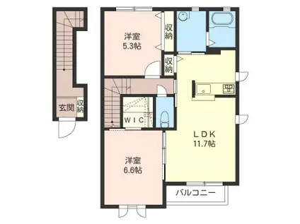 アールローツェ(2LDK/2階)の間取り写真