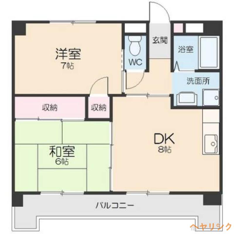山田ビル(2DK/4階)の間取り写真