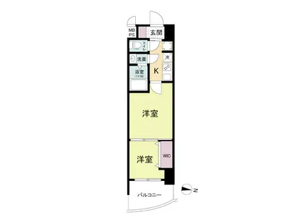 セレニテ神戸ミラクシュッド(2K/2階)の間取り写真