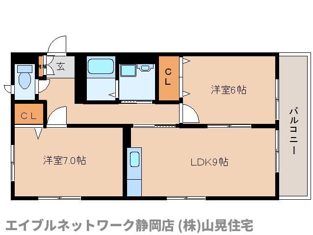 サンドロI(2LDK/1階)の間取り写真