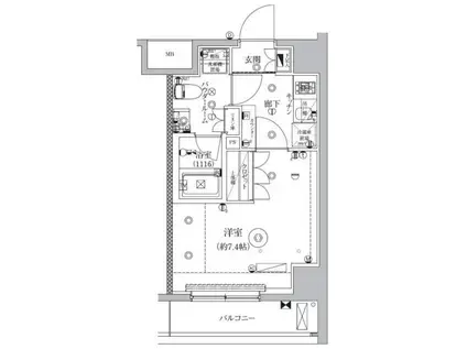 セジョリ武蔵関(1K/3階)の間取り写真