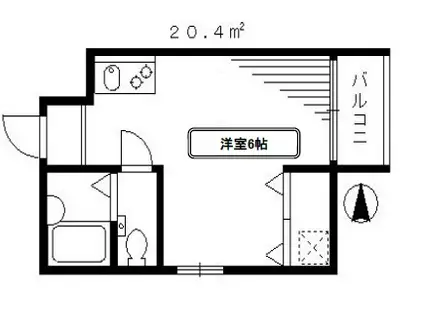 ランドヒル恵比寿(ワンルーム/1階)の間取り写真