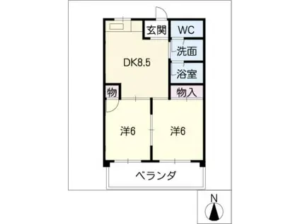 アーバンハイツ太田(2DK/4階)の間取り写真