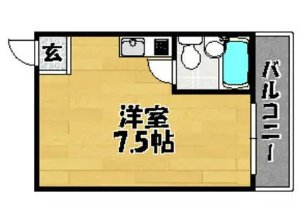 福井第3マンション(ワンルーム/2階)の間取り写真