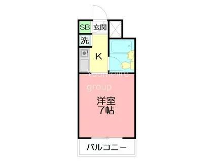 スカイコート相模大塚(ワンルーム/3階)の間取り写真