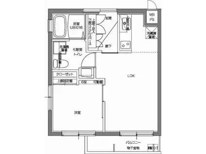 パティーナV代々木上原(1LDK/4階)の間取り写真