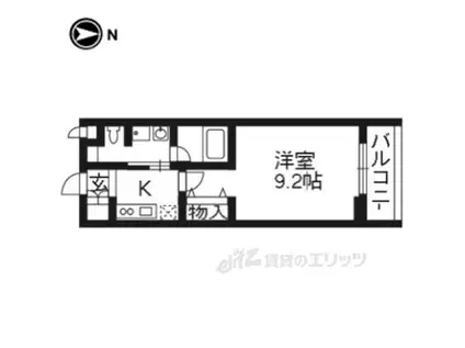 ベラジオ京都駅東2(1K/3階)の間取り写真
