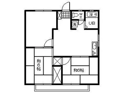 コーポKAI B(3DK/2階)の間取り写真