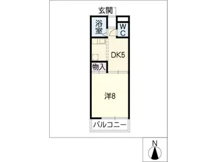メゾンドゥ小幡(1DK/2階)の間取り写真