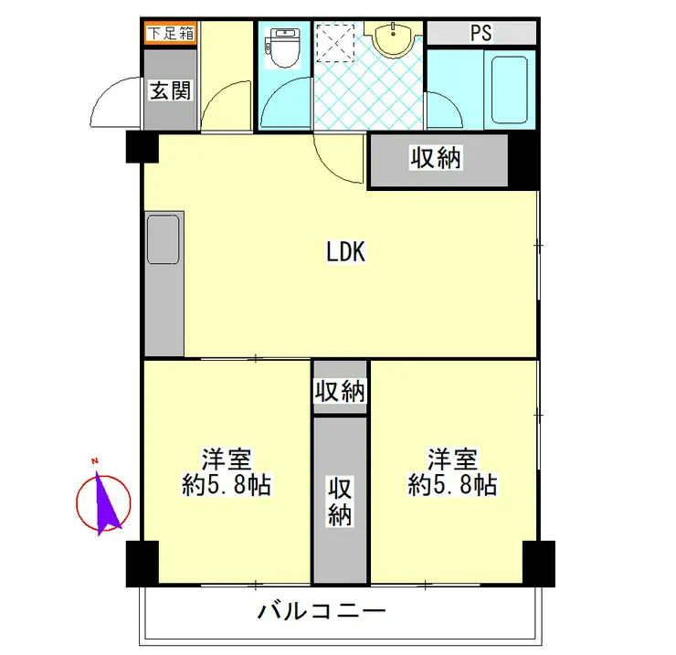 ガーデンフィール中央二番館 5階階 間取り