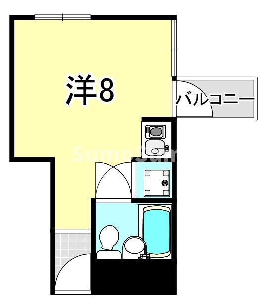 クリフサイド西岡本(ワンルーム/3階)の間取り写真