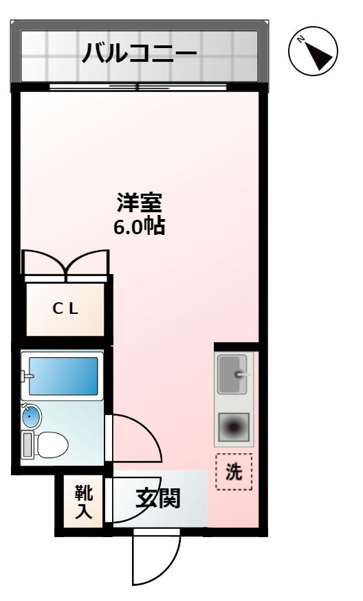 ピア目黒中町(ワンルーム/2階)の間取り写真