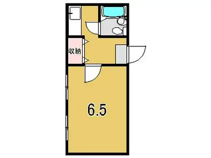 上賀茂松柏(1K/4階)の間取り写真