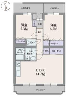 エル・パラシオ(2LDK/3階)の間取り写真