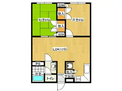 ロマネスクハイツ(2LDK/3階)の間取り写真