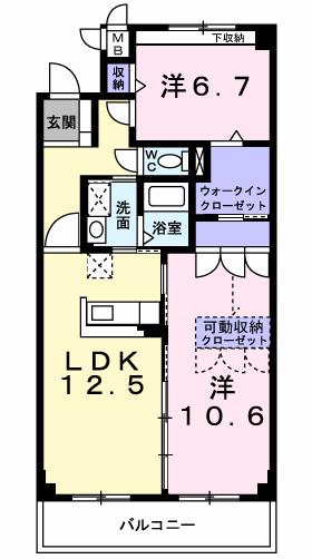 コミュノーテ半右衛門(2LDK/2階)の間取り写真