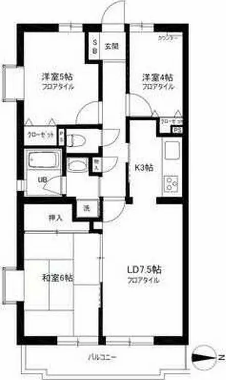 グレース桜新町 7階階 間取り